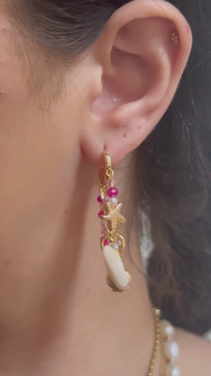 Kailani Pink Hoop Earrings